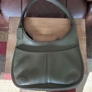 Vintage Coach Ergo Pocket Zip Hobo Shoulder Handbag in Olive Green HTF GUC